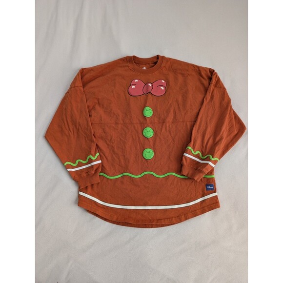 Disney Parks Mickey Mouse Gingerbread Spirit Jersey Size S Happy Holidays